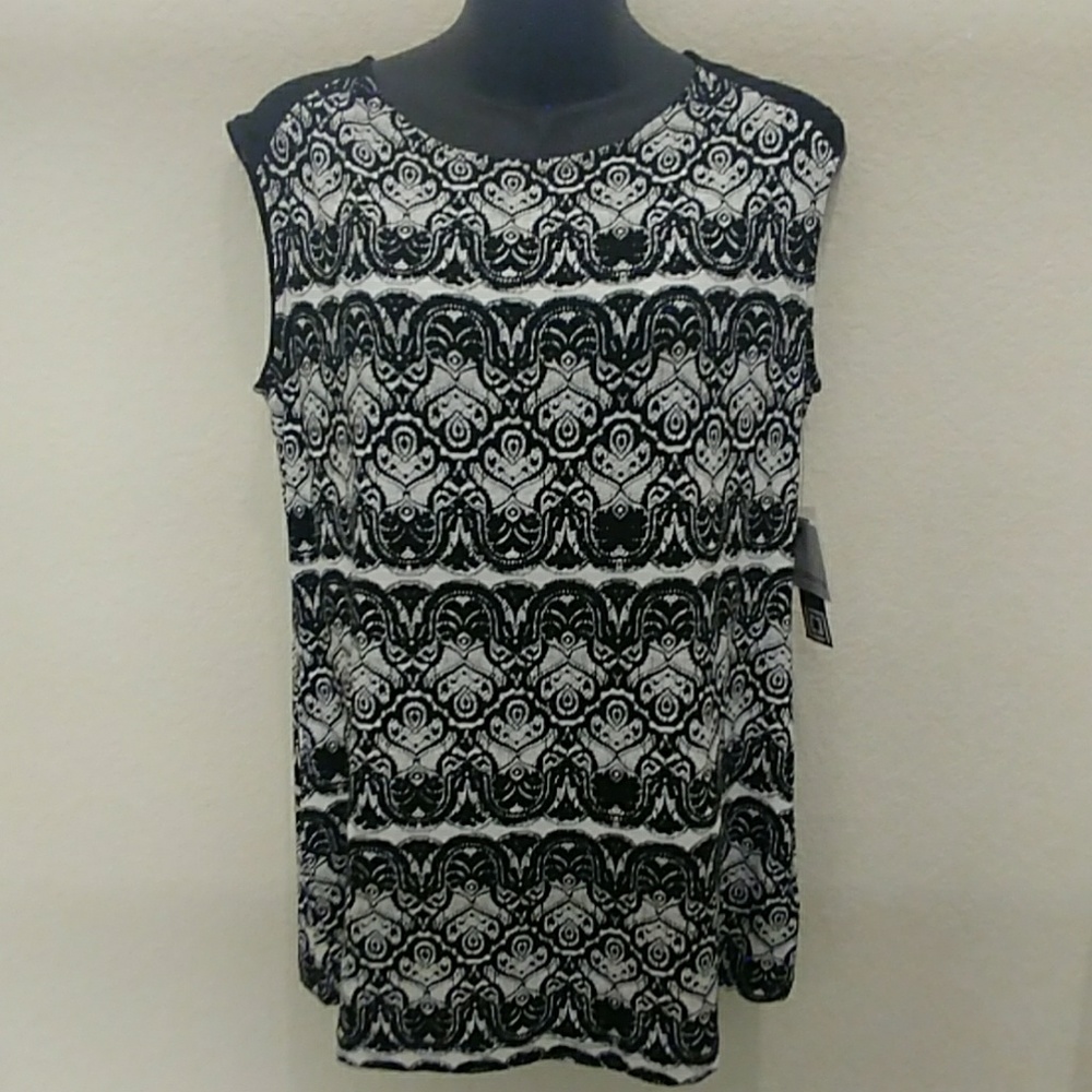 Liz Claiborne Printed Sleeveless Top - Picture 3 of 8